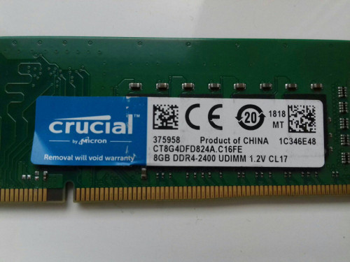 Crucial DDR4 8GB, 2400MHz, PC4-19200, używana sprawna przetestowana, C