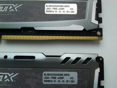 16GB Micron BALLISTIX DDR4 2x8GB 3000Mhz, PC4-24000, CL15, 1,35V, BLS8