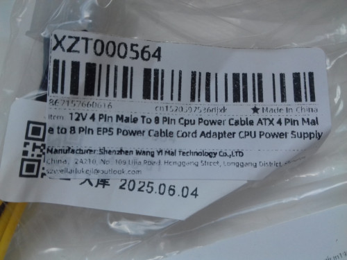 Przejściówka z zasilacza ATX EPS do MB-CPU z 4Pin męski na 8Pin żeński