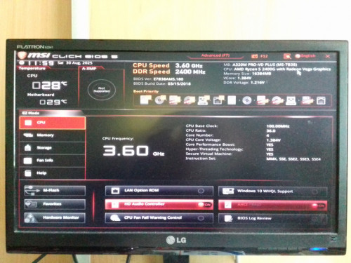 MSI A320M Pro-VD Plus + DDR4 16GB, Sprawne, AM4, DVI, VGA, SATA, USB3.