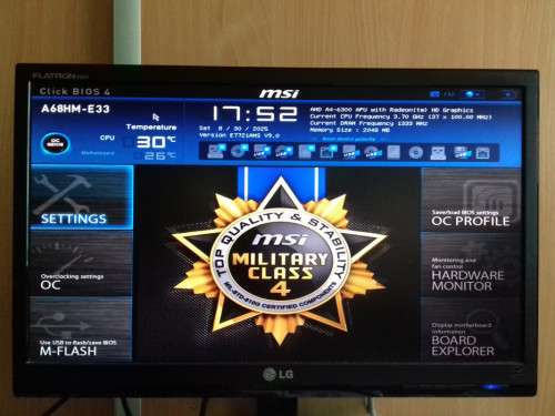 MSI A68HM-E33 + AMD A4-6300, Sprawne, FM2+, DDR3, HDMI, VGA, SATA, USB