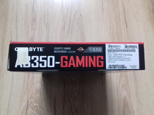 Pudełko od płyty głównej ATX Gigabyte AB350 Gaming, GA-AB350-GAMING, S