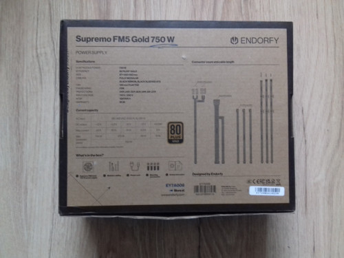 Pudełko od zasilacza ATX Endorfy Supremo FM5 Gold 750W, EY7A0082411002