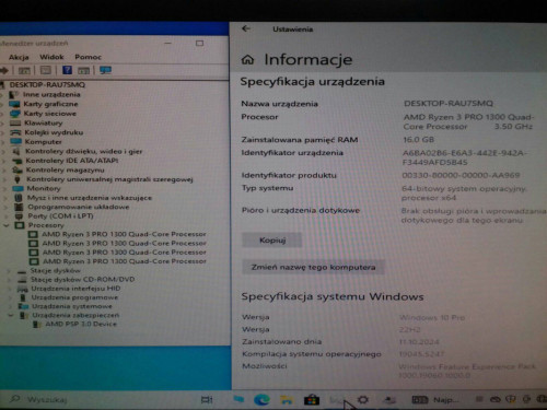 AMD Ryzen 3 PRO 1300 4x3.5GHz AM4, 8MB Sprawny, używany Summit Ridge,