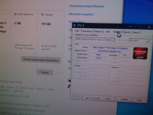 AMD Ryzen 5 2400G + RX Vega 11 + chłodzenie, 4x3.6GHz AM4, 4MB Sprawny