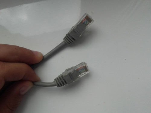 Kabel LAN RJ45, 100cm, szary, patch cord 5e UTP, 24AWG, używany