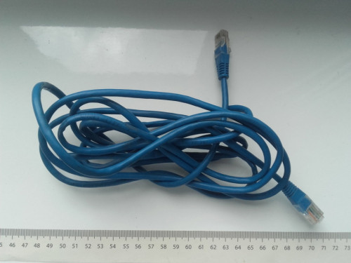 Kabel LAN RJ45, 300cm, niebieski, patch cord 5e UTP, używany, 3m
