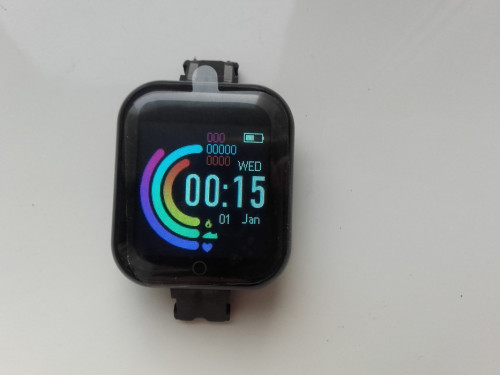 SmartWatch BT w kolorze czarnym, NOWY, kolorowy LCD jeden punkt dotyko