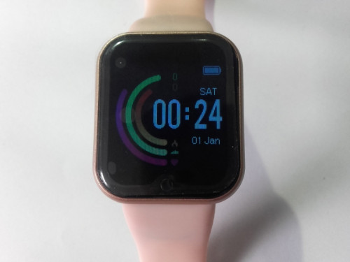 SmartWatch BT w kolorze różowym, NOWY, kolorowy LCD jeden punkt dotyko