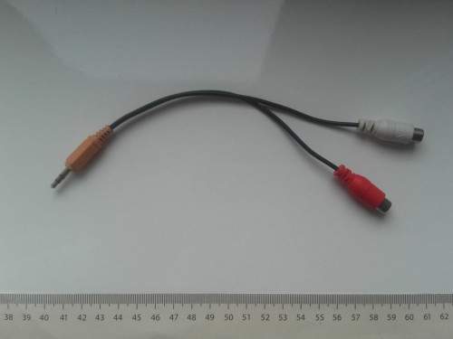 Kabel audio jack 3,5mm RCA 2x cinch, 15cm, Genius