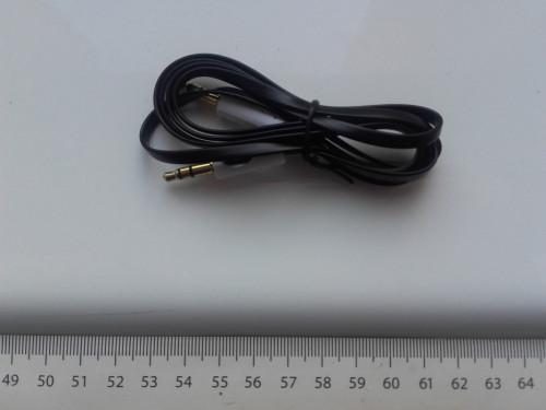 Kabel audio 1m AUX miniJack 3,5mm płaski, stereo 100cm QR raltek