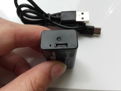 Akumulator 6F22, 9V z ładowaniem USB-C, LED, Li-ion, 198mAh 1980mah 19