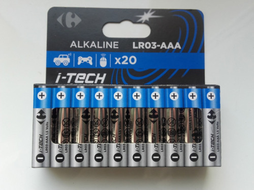 Baterie Alkaliczne LR03 AAA, i-Tech x20 1,5V, Carrefour 08-2027, 36164