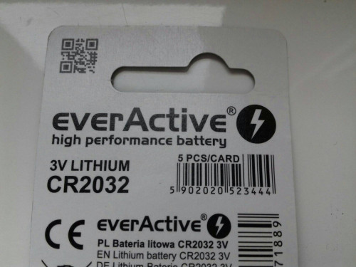 Bateria pastylkowa CR2032 EverActive Lithium 3V, Bateria litowa CR2032