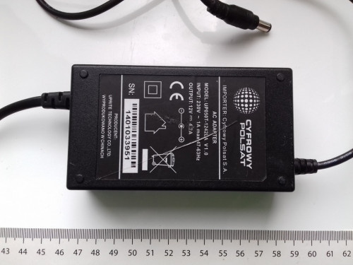 Zasilacz DC 12V - 4,2A = 50,4W, 5,5mm x 2,1mm Cyfrowy Polsat UP050T-12