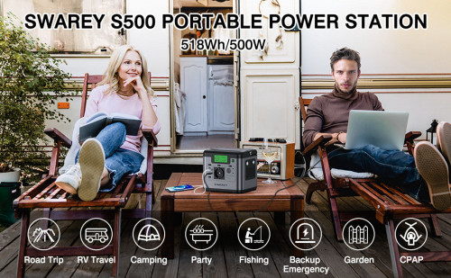 Przenośna elektrownia 518Wh/144000mA z panelami słonecznymi 100W