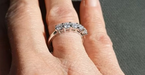 Moissanite srebrny pierścionek próby 925