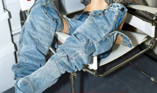Kozaki jeans cholewka w kształcie spodni