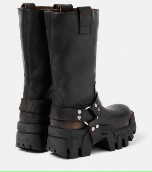 Skórzane buty w kolorze czarnym