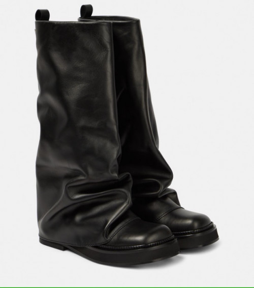 Skórzane buty w kolorze czarnym