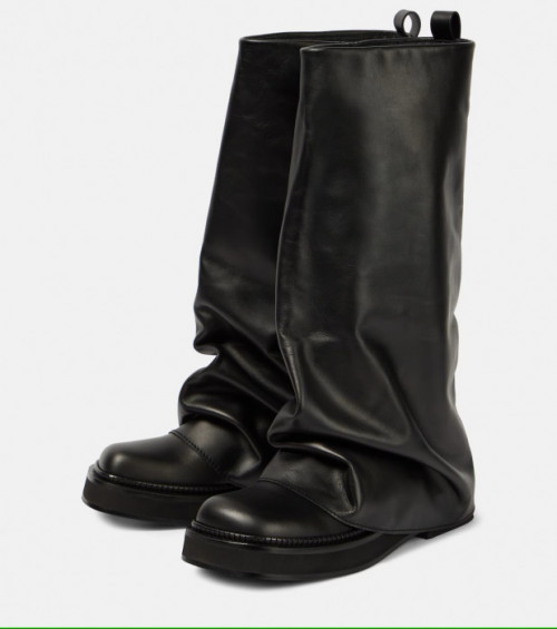Skórzane buty w kolorze czarnym