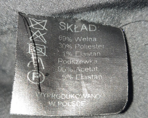 ZAKIET-MARYNARKA, wełna, czarno-szary, rozm. 40 - stan idealny
