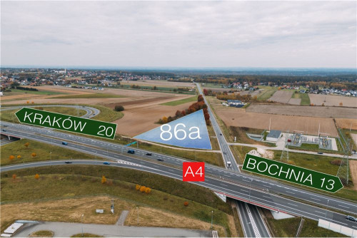 Działka usługowa przy DK 75 i autostradzie A4