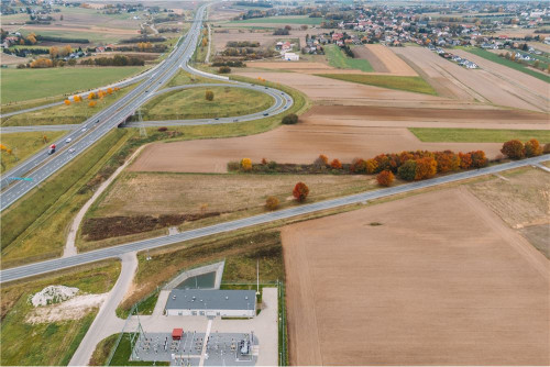 Działka usługowa przy DK 75 i autostradzie A4