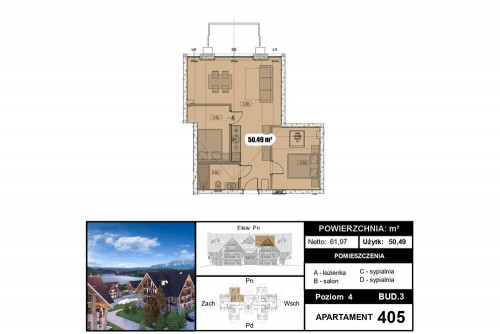 Apartament 50.49 m2 w Kluszkowcach !