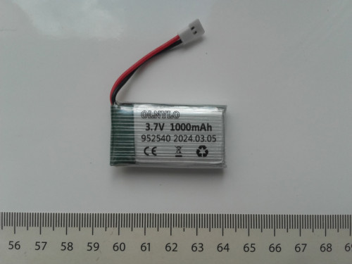 Akumulator LiPo 3,7V, 1000mAh, z wtyczą MX2.0, 16g, NOWY, 952540 OLNYL