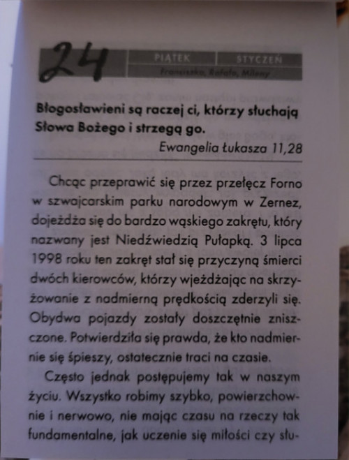 KATOLICKI Kalendarz 2025 zawiera 366 wiadomości głoszące Dobrą Nowinę