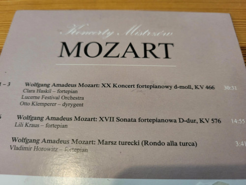 Mozart CD Koncerty Mistrzów Stan BDB real foto