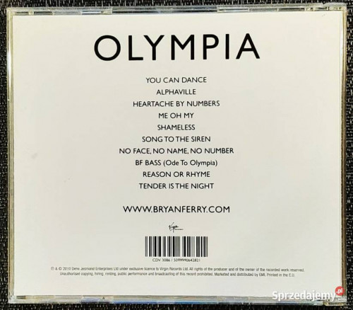 Polecam Album CD BRYAN FERRY - Album Olympia CD