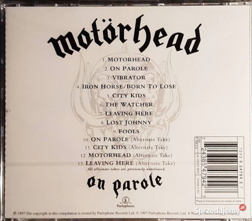 Sprzedam Album CD CD- MOTORHEAD- ON PAROLE Cd Nowe !