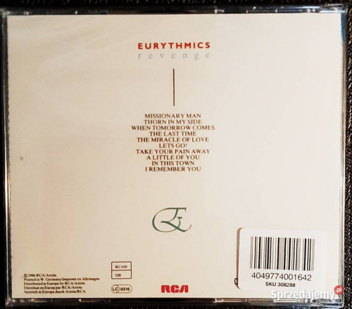 Polecam Kultowy Album CD EURYTMICS- Album Revenge