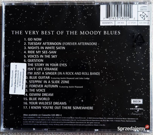 Polecam Znakomity Album CD The MOODY BLUES -Album The Very Best CD