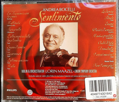 Polecam Album CD Andrea Bocelli -Sentimento CD