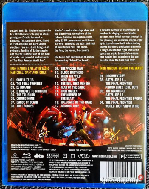 Polecam Koncert Blu Ray IRON MAIDEN Live Santiago-Chile