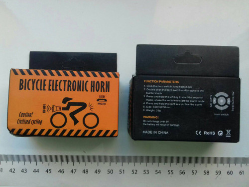 Elektryczny dzwonek rowerowy i alarm, na akumulator USB, głośny 120 de