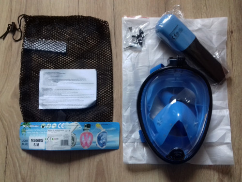 Maska do snorkelingu nurkowania pełnotwarzowa SM na całą twarz M2068G,