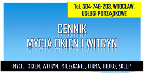 Cennik mycia okien w mieszkaniu, Wrocław, t. 504-746-203. Witryny