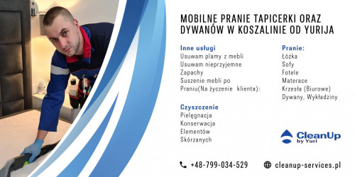 CleanUp-Mobilne Pranie tapicerki oraz dywanów w Koszalinie