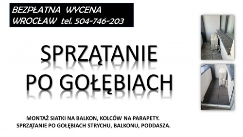 Sprzątanie balkonu. T 504-746-203. z gołębi, ptaków, odchodów. Wrocław