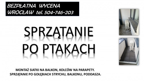 Sprzątanie balkonu. T 504-746-203. z gołębi, ptaków, odchodów. Wrocław