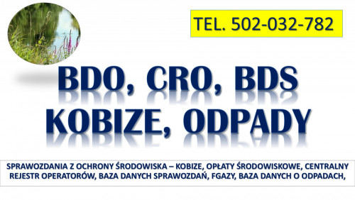 Wykaz opłat środowiskowych, cena, tel. 502-032-782. Sprawozdanie