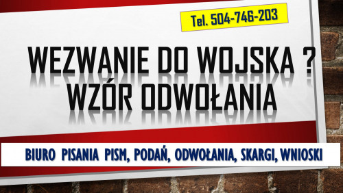 Wzór pisma, Wezwanie na ćwiczenia wojskowe, tel. 504-746-203,