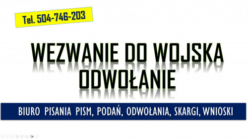 Napisanie odwołania od ćwiczeń wojskowych. Tel. 504-746-203, pomoc,