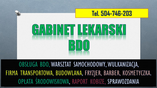Wpis i sprawozdanie  BDO dla gabinetu lekarskiego i stomatologicznego,