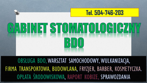 Wpis i sprawozdanie  BDO dla gabinetu lekarskiego i stomatologicznego,