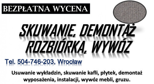 Usunięcie płytek pcv i wykładziny, Wrocław, tel. 504-746-203 z podłogi